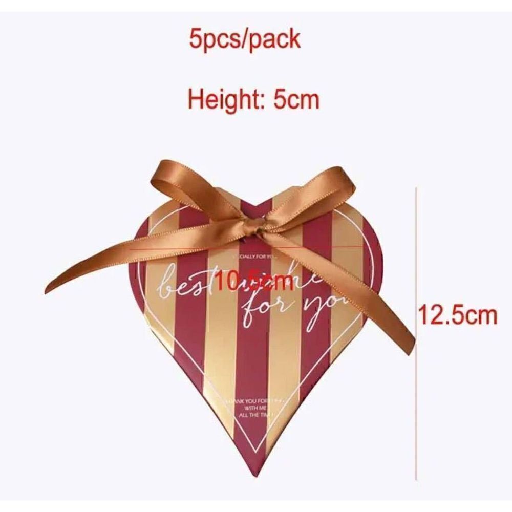 5pcs Heart Shaped Gift Box With Ribbon - Picture 3 of 3